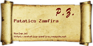 Patatics Zamfira névjegykártya